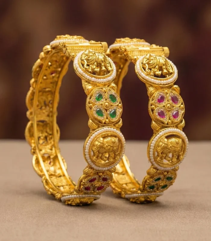 Vasu Elephant Swaroski Bangles (Openable)